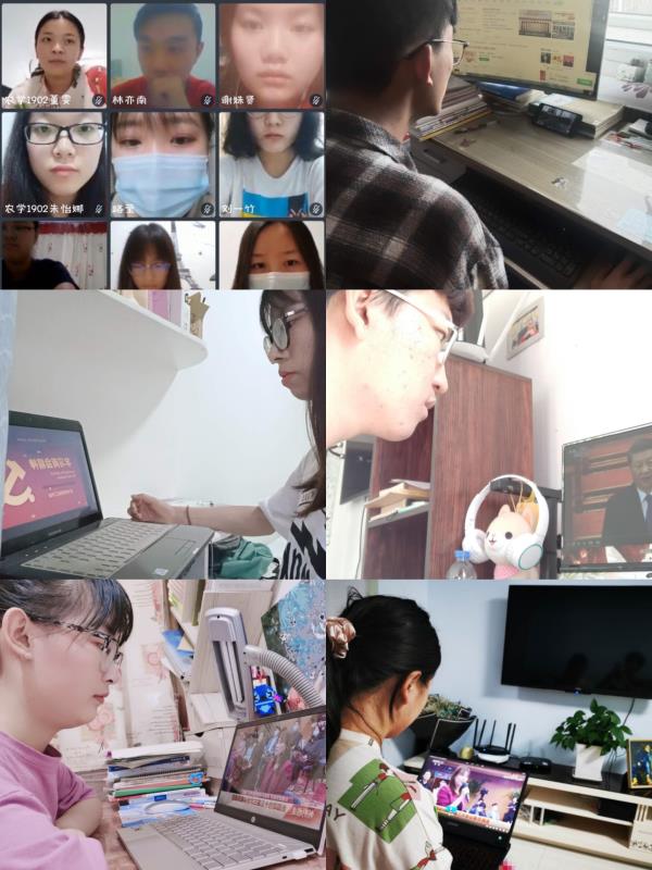 学生观看两会